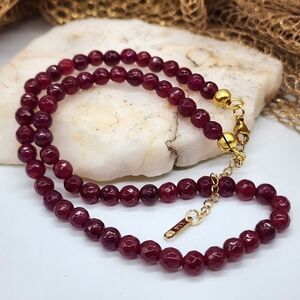 Natural Grant Stones 14K Yellow Gold plated Chain Genuine Stones Vintage